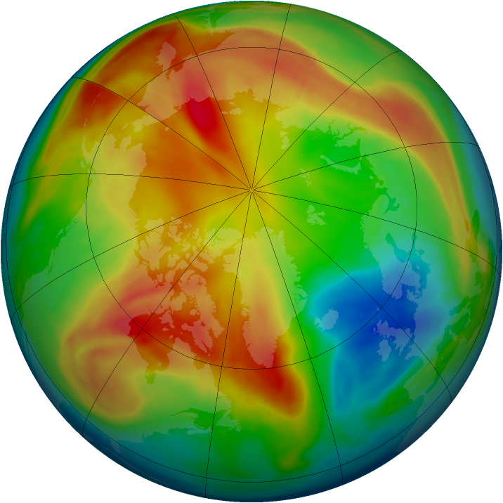 Arctic ozone map for 18 February 2008